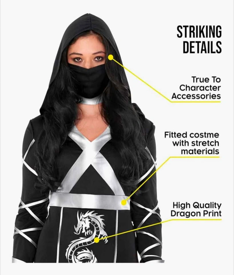 New Morph Adult silver dragon ninja costume for women - photo 2