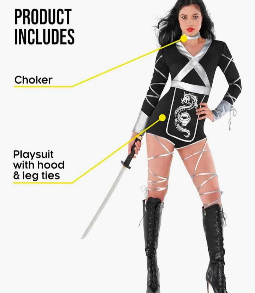 New Morph Adult silver dragon ninja costume for women - photo 3