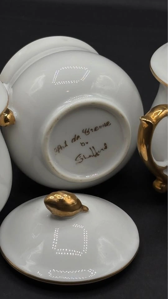 Vintage Shafford Golden Heirloom Porcelain Pot de Crème Cups - photo 5