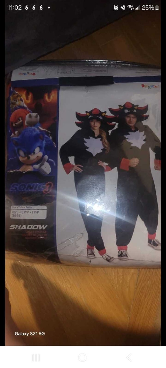 Sonic 3 Shadow Costume - Size XS/S
