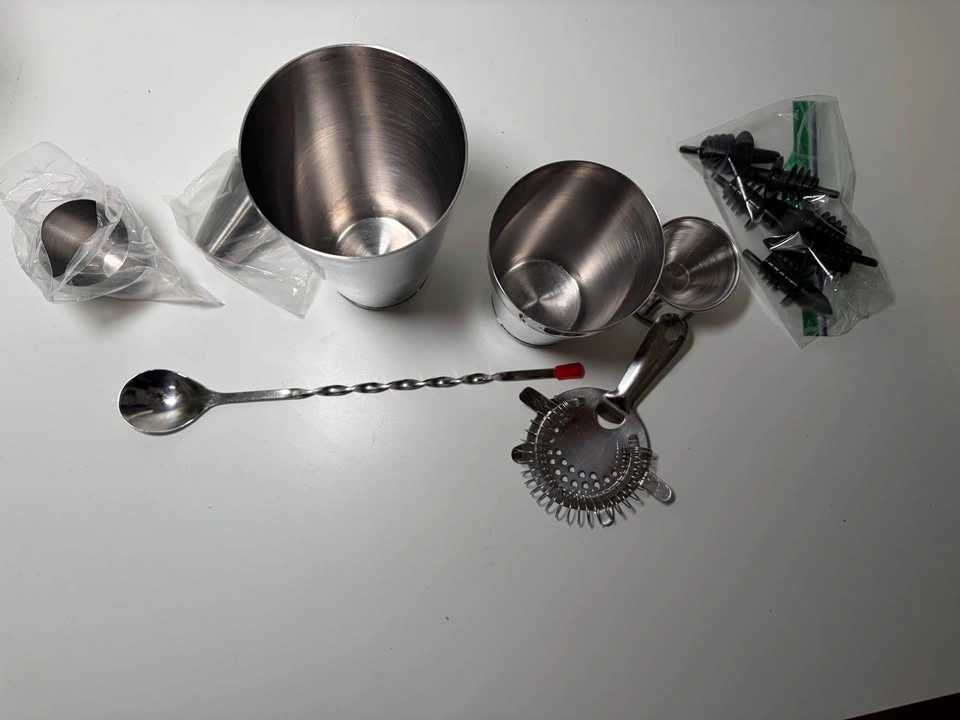Stainless Steel Boston Cocktail Shaker Set with Bar Tools - photo 2