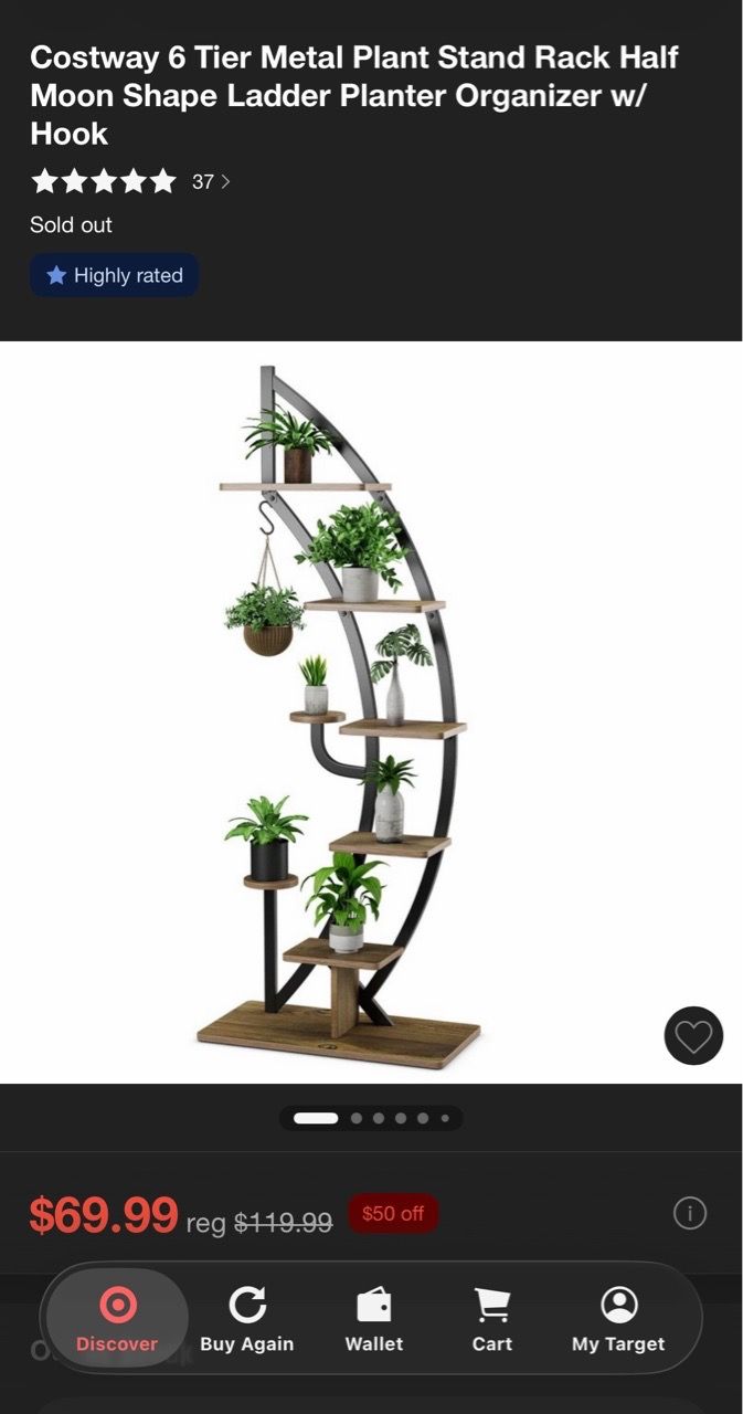 6-tier plant stand rack moon shape - photo 3