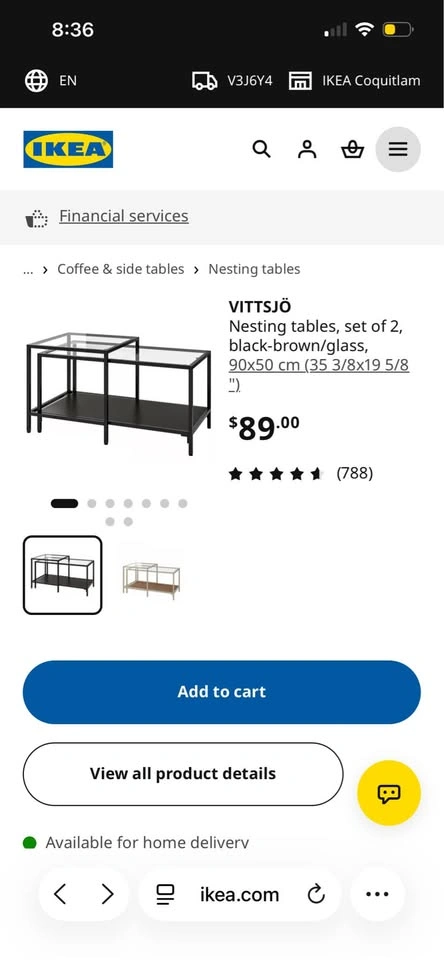 IKEA VITTSJÖ Nesting Coffee Tables – Set of 2 – $25 - photo 5