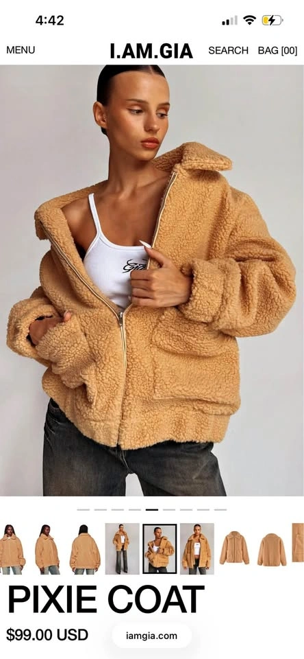 IAMGIA Pixie Coat – Caramel | Size XS – $110 OBO
