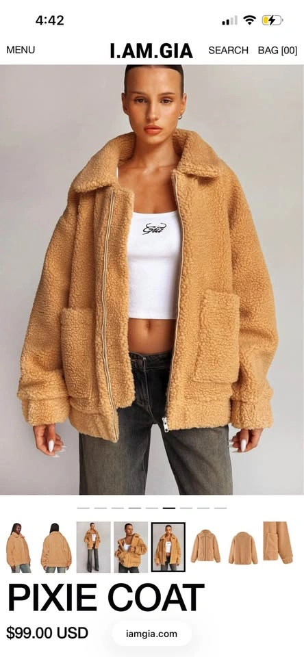 IAMGIA Pixie Coat – Caramel | Size XS – $110 OBO - photo 3