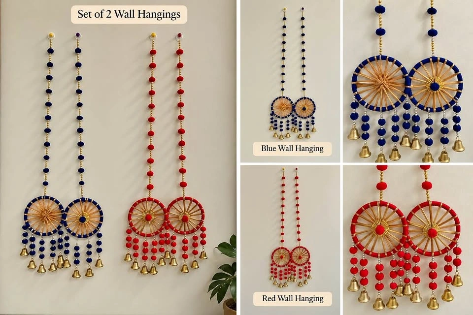 Decorative Indian Wall Hangings with Bells – $10 per Pair