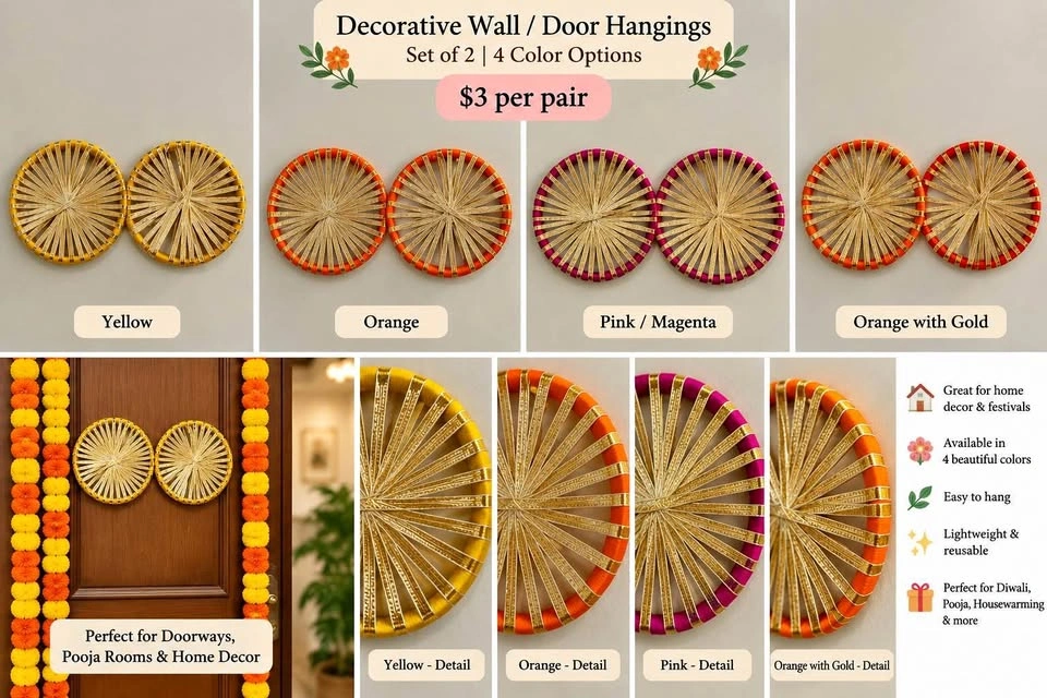 Traditional Indian Decorative Wall Hangings - $3 per Pair
