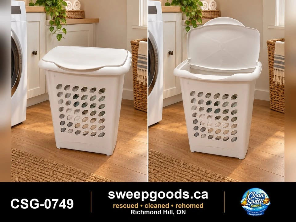 Sterilite White Laundry Hamper with Hinged Lid