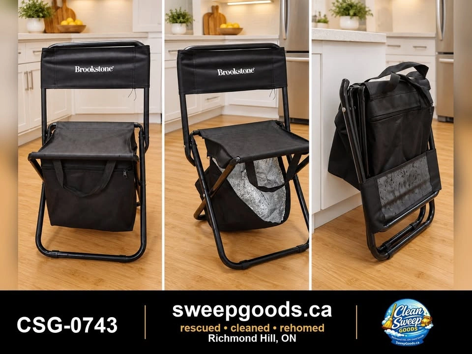 Brookstone Folding Chair with Insulated Cooler Bag