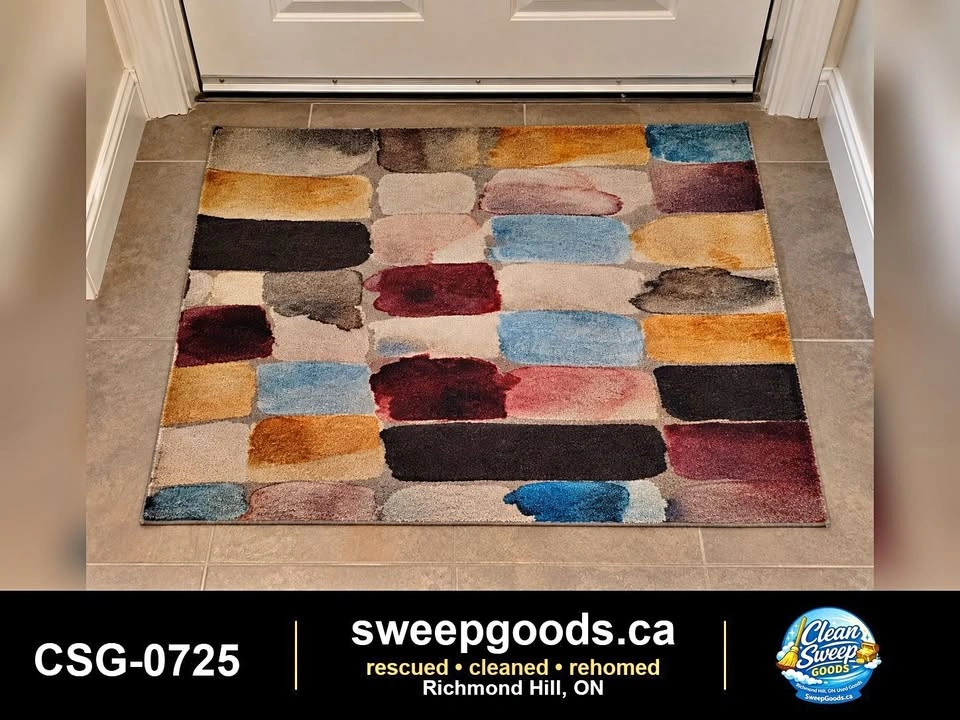 Colourful Abstract Accent Rug / Door Mat – 24" × 36"