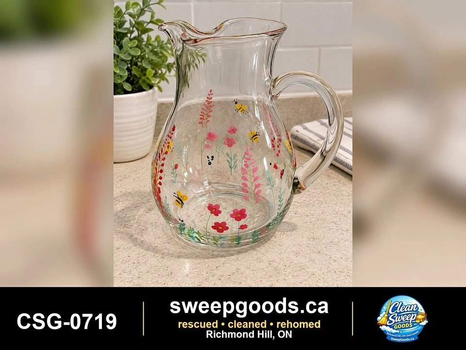 Floral & Bee Glass Pitcher - Richmond Hill