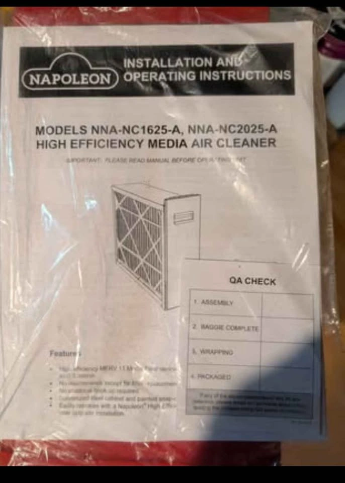 Napoleon Air Cleaner/Filter system for furnace - photo 3