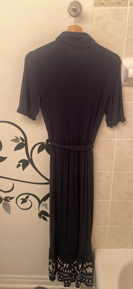 Monsoon Navy Blue Embroidered Maxi Dress (size S) - photo 4
