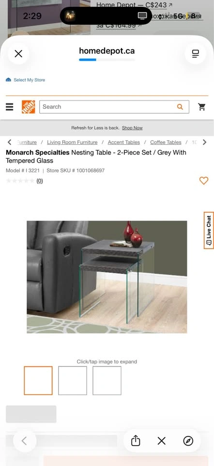 Glass Hallway and coffee Table 3 pieces - photo 3