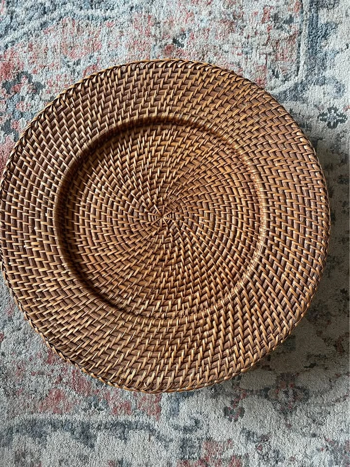 Set of 4 rattan chargers - photo 2