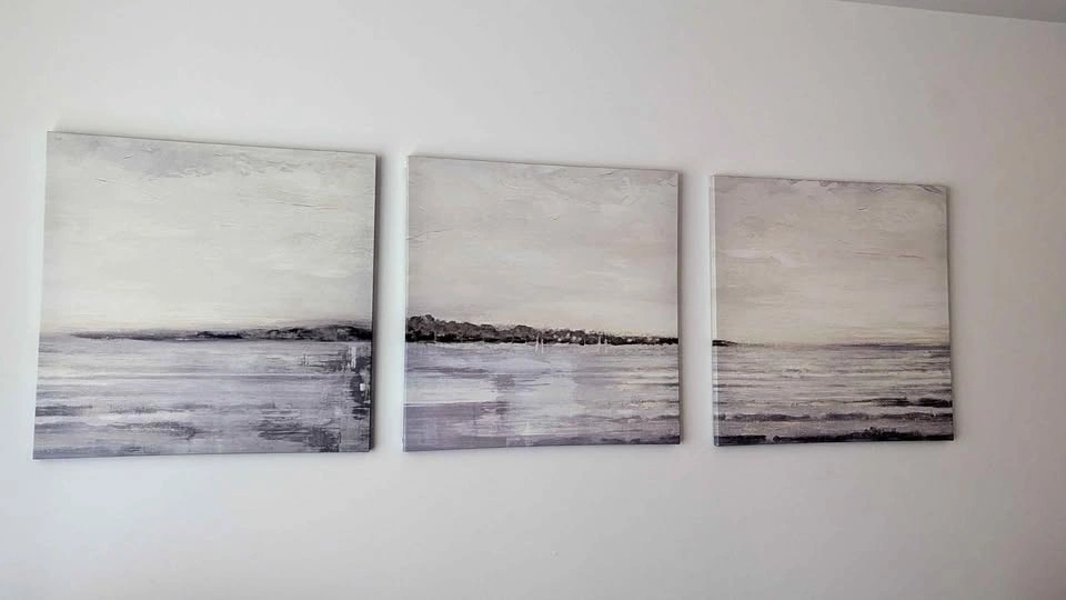 3-Piece Abstract Coastal Canvas Wall Art Set