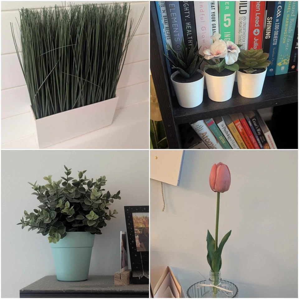 Selection of faux plants/decor