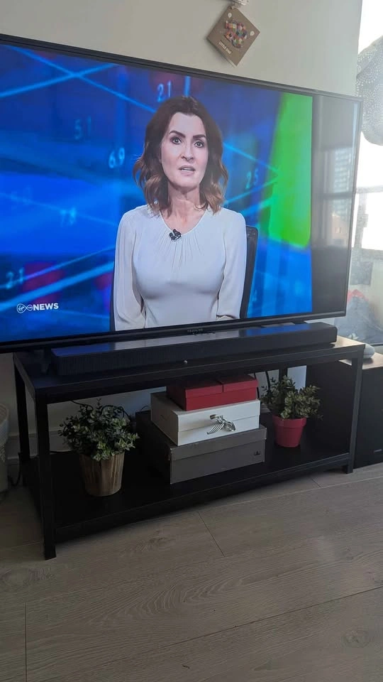 Black Metal TV Stand Media Console - photo 2