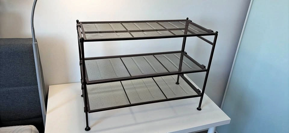 3-Tier Metal Mesh Shoe Rack
