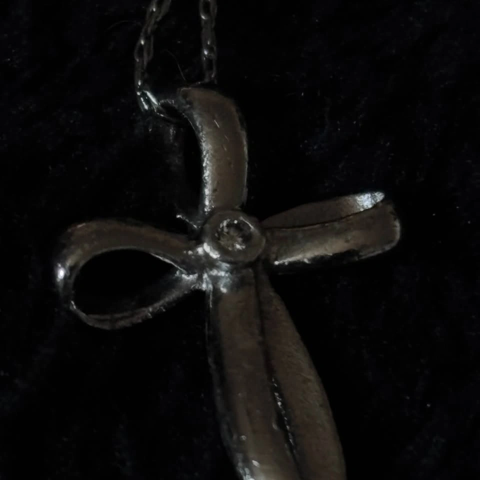 Sterling Silver Ribbon Cross Necklace - photo 4