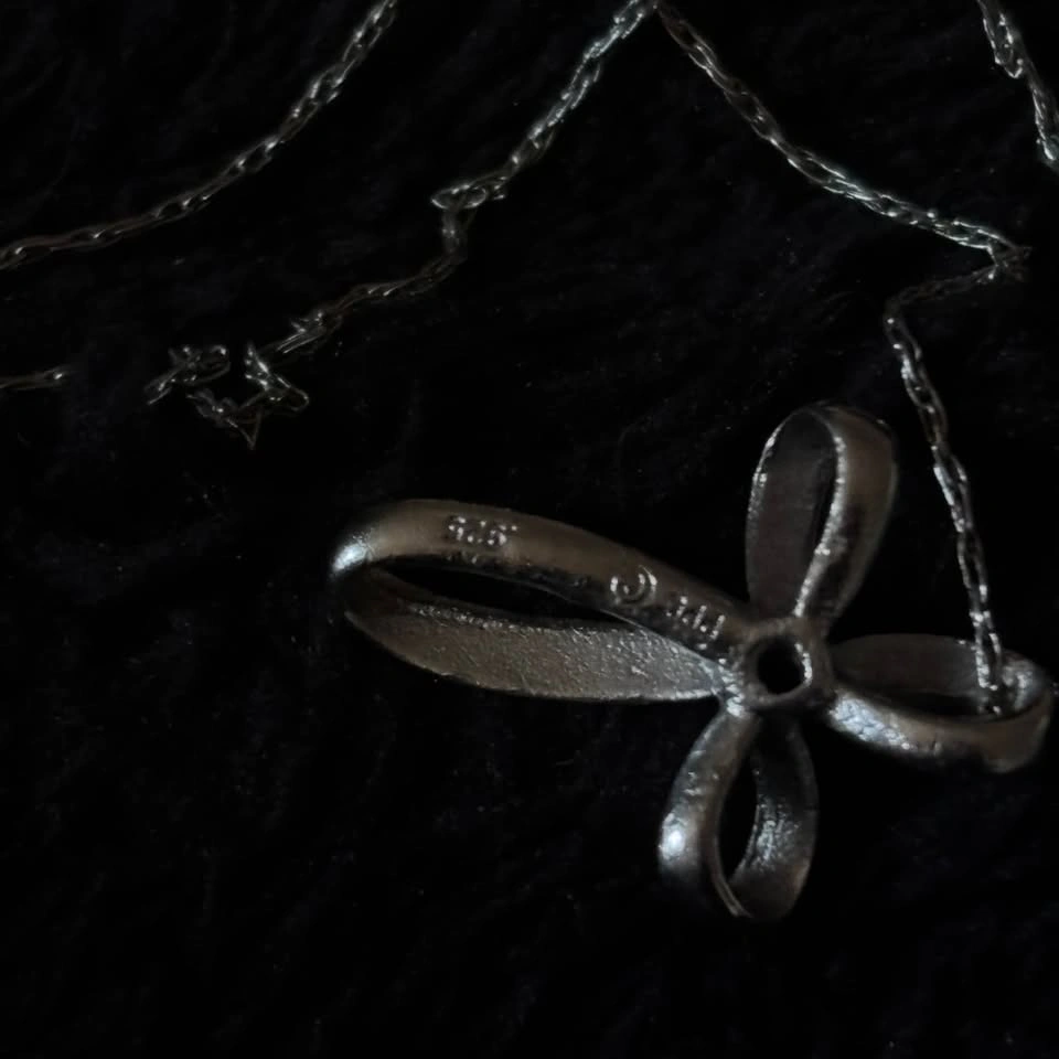 Sterling Silver Ribbon Cross Necklace - photo 5