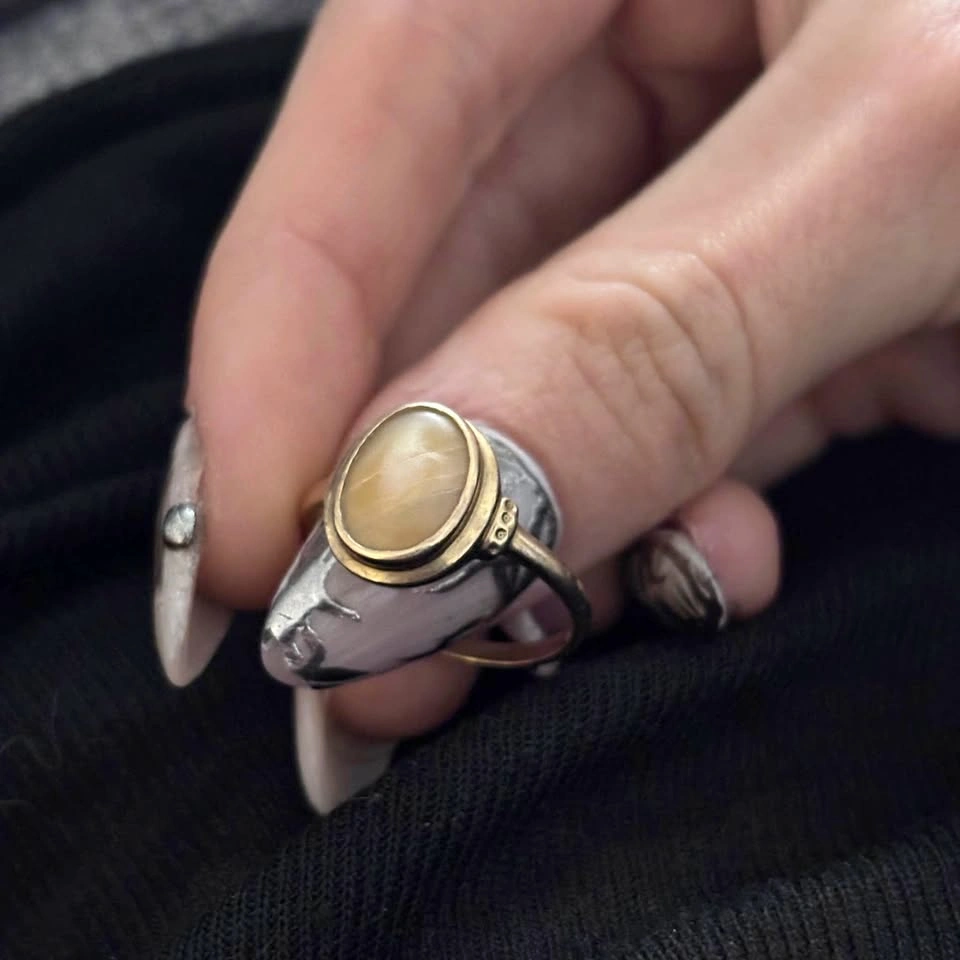 10k Gold Yellow Calcite Ring