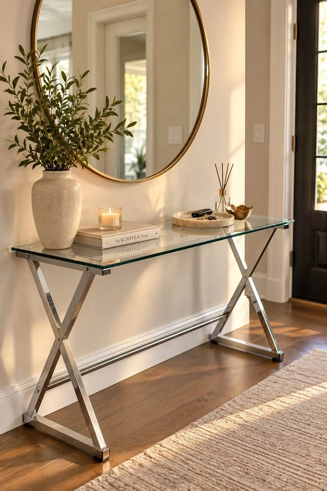 Glass Top X-Frame Desk - photo 4