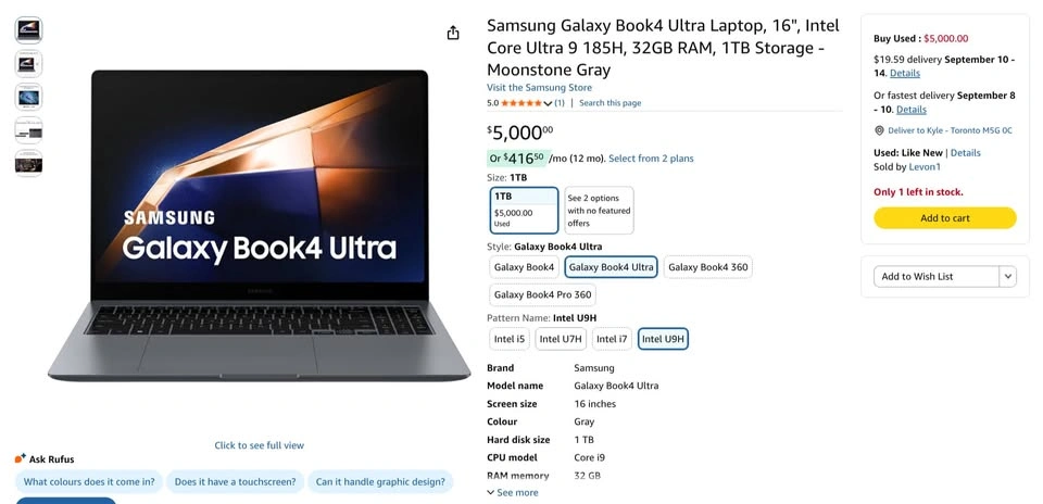 Galaxy Book 4 Ultra RTX 4070 32Gb Ram Intel Ultra 9 185H 1TB SSD - photo 3