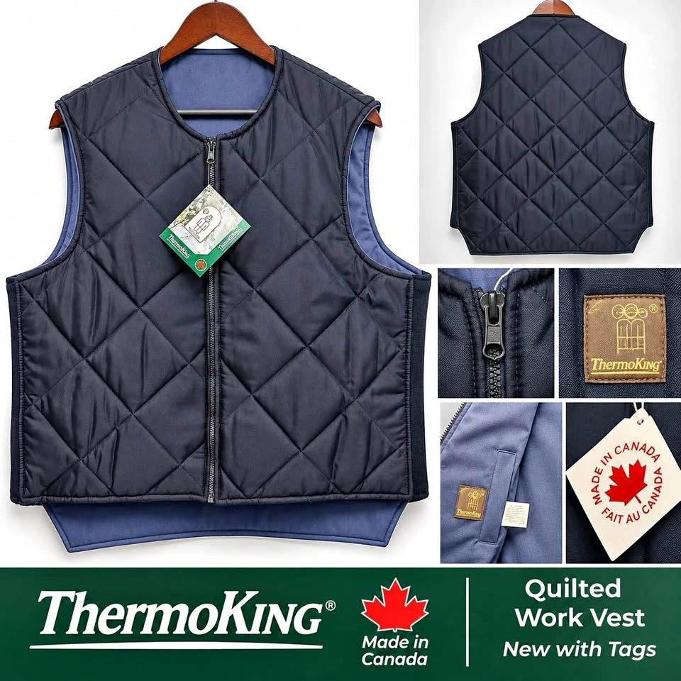 ThermoKing Quilted Work Vest – Dark Navy Blue – XL – Made in Can