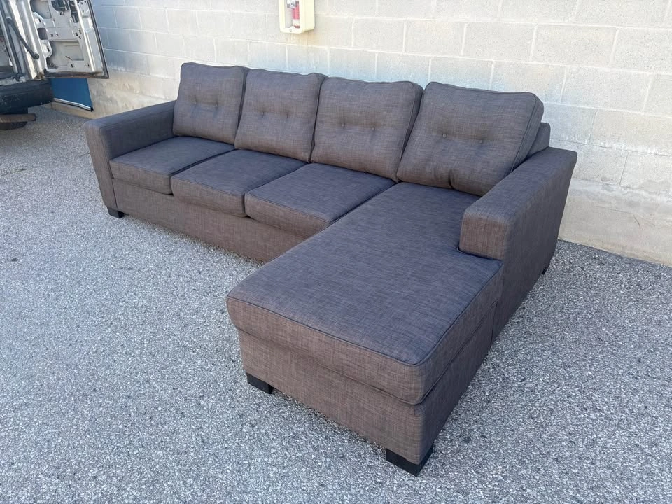 Large Grey Sectional Sofa with Chaise - Delivery Available - photo 2