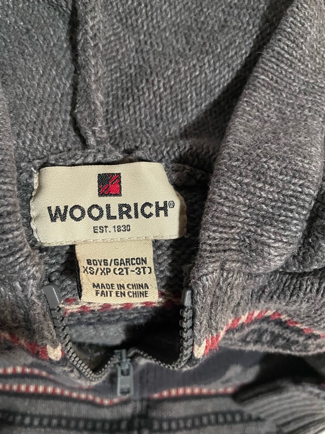 Woolrich 2T Black Bear Zip-Up Sweater - photo 3