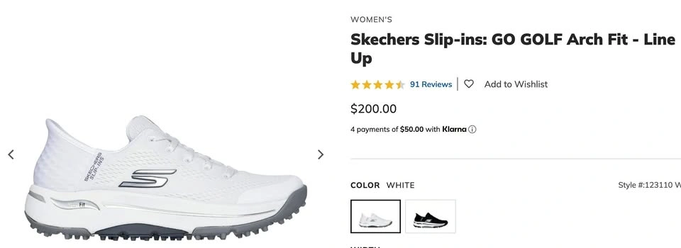 Ladies Golf Shoes - Skechers Archfit Slip-ins - Size 6