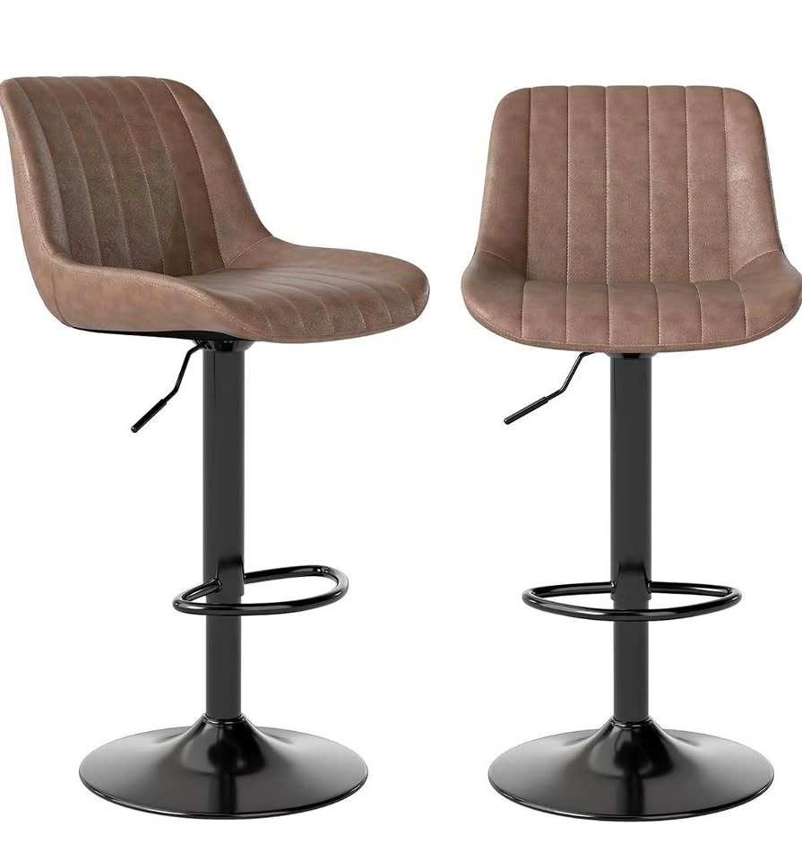 Set of 2 Brown Bar Stools
