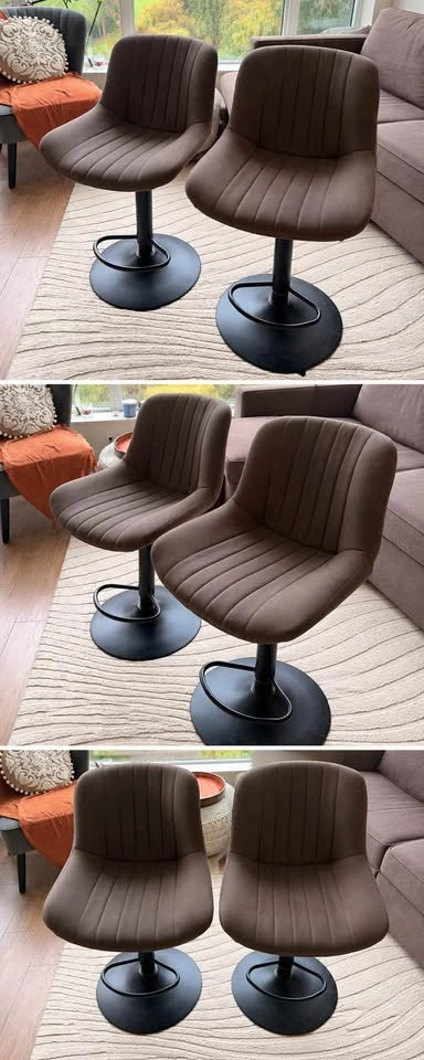Set of 2 Brown Bar Stools - photo 2