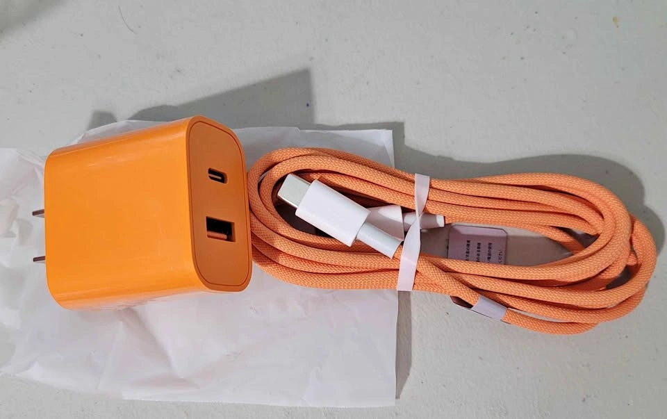 Brand New Orange Fast Charger Kit - USB-C & USB-A Ports