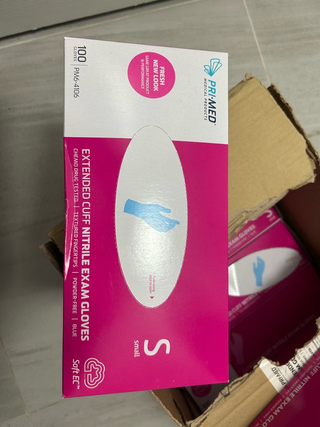 Pri-Med Extended Cuff Nitrile Exam Gloves