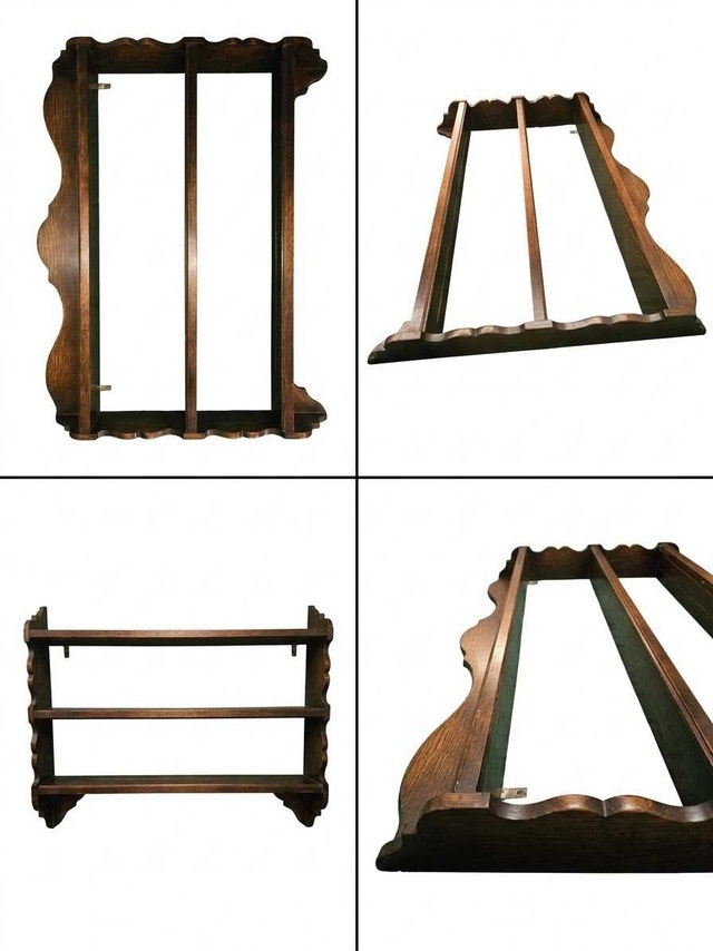 Unique Dark Wood Hanging Display Shelf