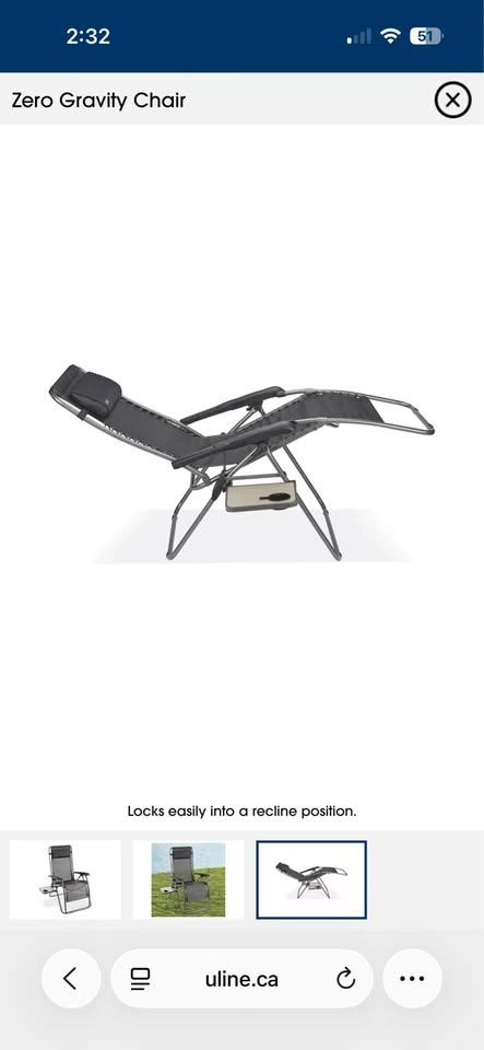ULINE Zero Gravity Chair (Brand New) - photo 3
