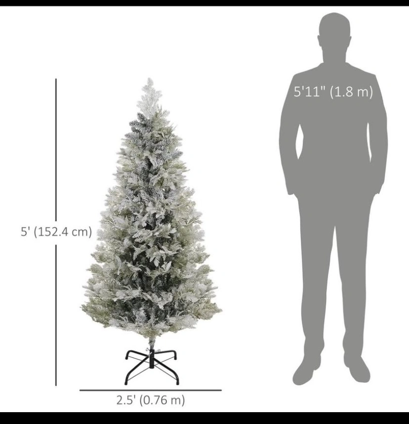 5' Flocked Artificial Christmas Tree For Halloween - photo 2