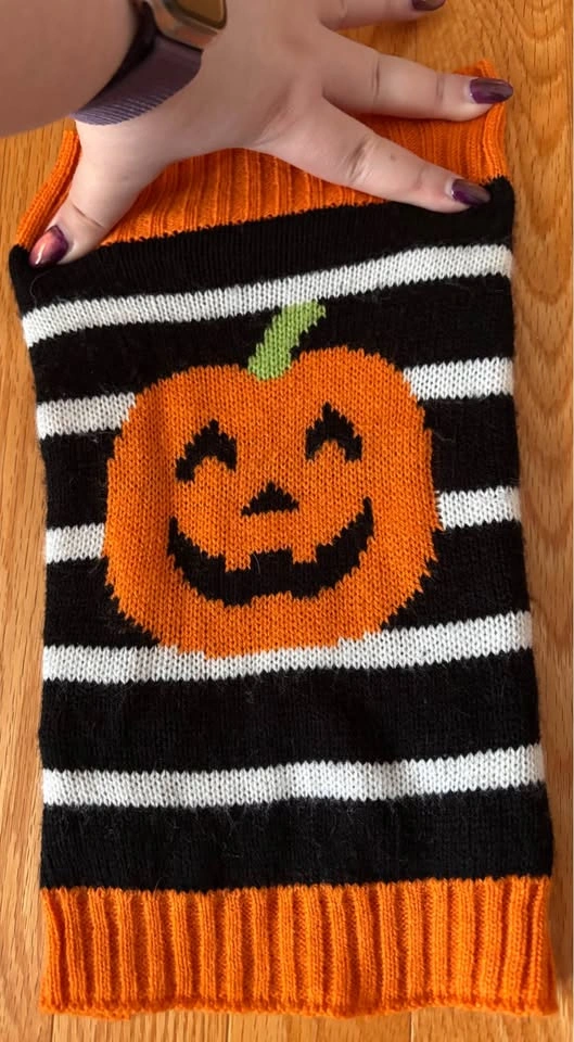 Dog Halloween Sweater – Pumpkin – Size Small - photo 3