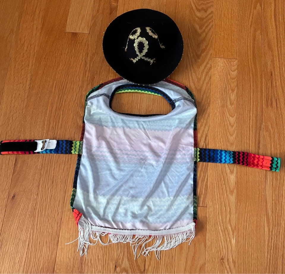 Dog Halloween Costume – Mexican Poncho & Sombrero – M/L - photo 3