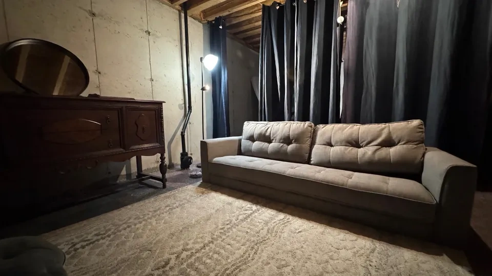 Neutral 3-Seater Sofa - Tufted Seat, Low Profile - photo 3
