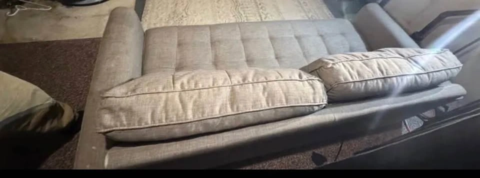 Neutral 3-Seater Sofa - Tufted Seat, Low Profile - photo 4