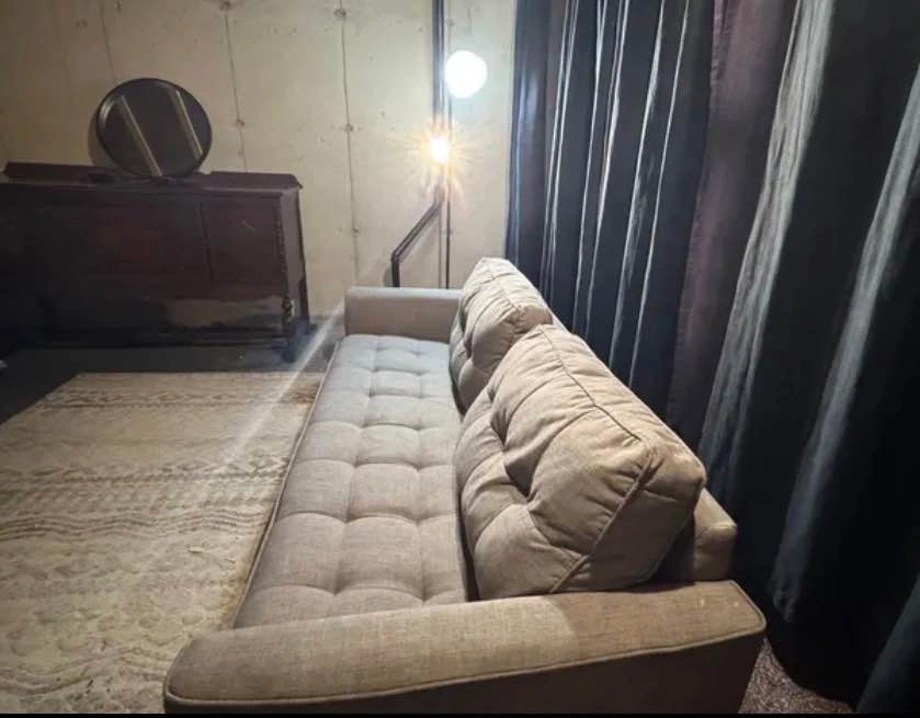 Neutral 3-Seater Sofa - Tufted Seat, Low Profile - photo 5