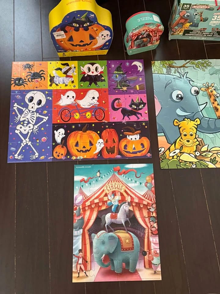 Kids Floor Puzzles Lot Halloween Minecraft Circus - photo 3