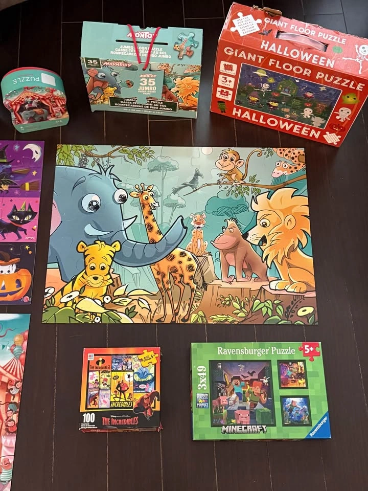 Kids Floor Puzzles Lot Halloween Minecraft Circus - photo 4