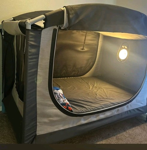 Cubby Bed Enclosed Safety Bed Full Size w/ Hub, Camera, Sheets