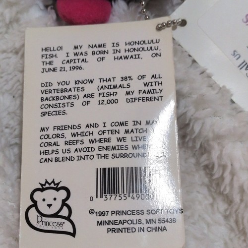 Princess Soft Toys Fish Plush Keychain Honolulu Purple Pink - photo 3