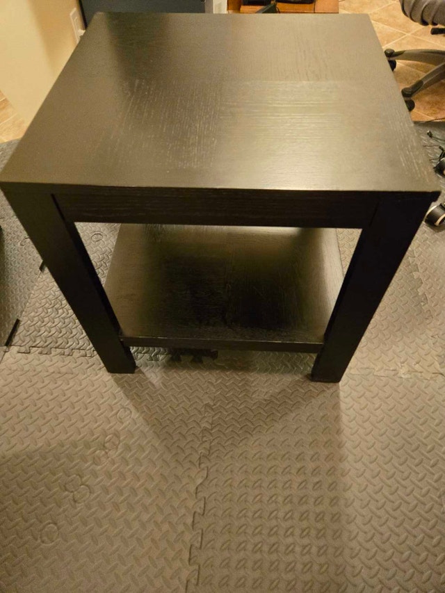 Black Wooden Side/End Table with Shelf