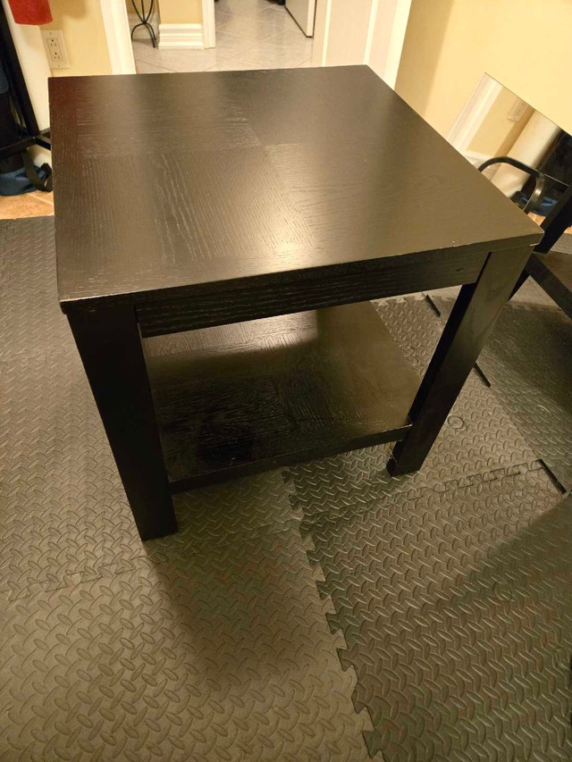 Black Wooden Side/End Table with Shelf - photo 2
